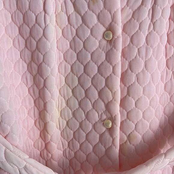 Vintage Loungees quilted flower detail button up house coat robe sz 12 - Picture 5 of 8